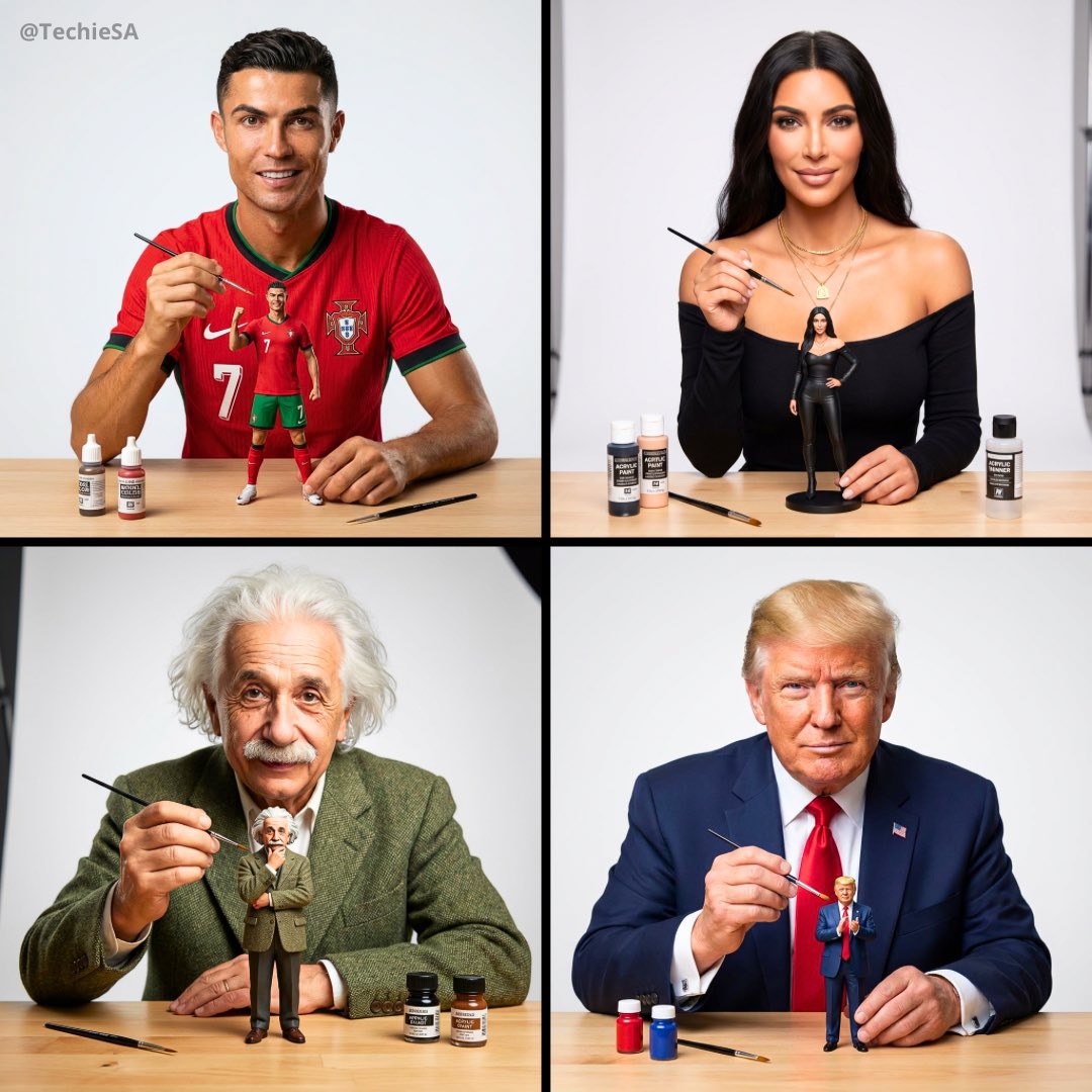 An artist painting their own miniature figurine